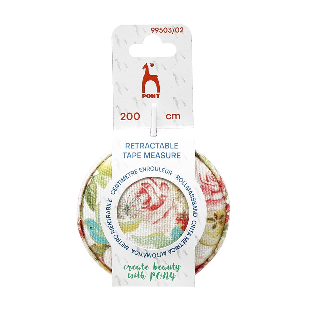 Pony Målebånd med stoffdesign 200cm - Floral design - Bilde 2