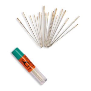 Pony Broderinåler spiss gulløye str. 3/9 - 16 stk