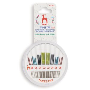 Pony Broderinåler butt farget øye str. 22-28 - 24 stk