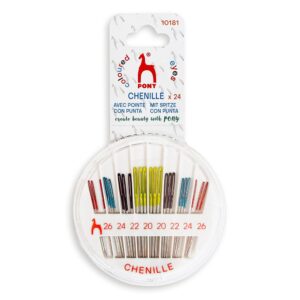 Pony Broderinåler spiss farget øye str. 20-26 - 24stk