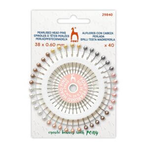 Pony Knappenåler perlehoder 40stk 38x0,60mm - Mix