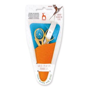 Pony Broderisaks i filtlomme - Stork med forgylt håndtak