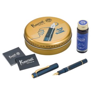 Kaweco Piston Sport Al Fyllepenn Set - BB 1.3mm Navy/Gold