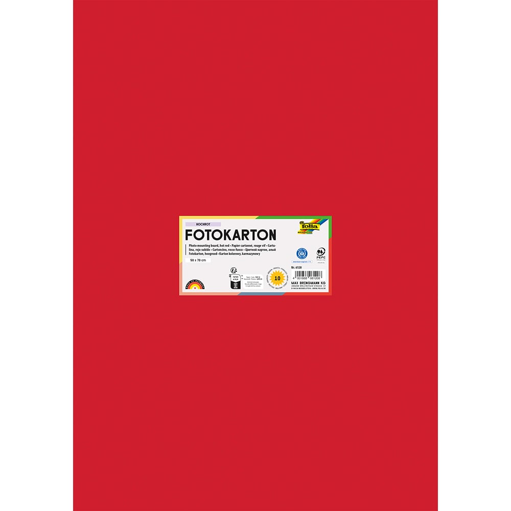 Folia Fotokartong 50x70 - 300g - 20 Rød