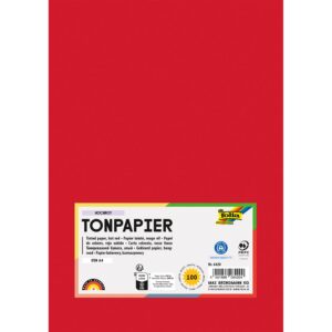 Folia Tegnepapir A4 - 130g 100ark - 20 Rød