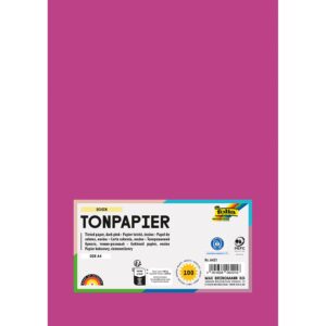 Folia Tegnepapir A4 - 130g 100ark - 21 Mørkrosa