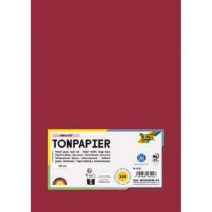Folia Tegnepapir A4 - 130g 100ark - 22 Mørk rød