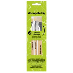 Decopatch Penselsett Naturbust flate - 3stk