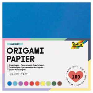Folia Origamipapir 70g 15x15cm 100ark - Assorterte farger