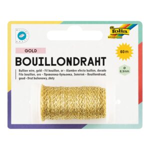 Folia Bouillontråd 0,3mmx60m - Gull