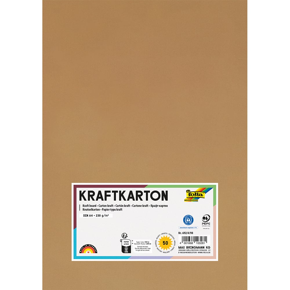 Folia Kraftpapir 230g 50ark - A4