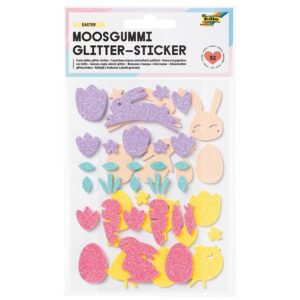 Folia Klistremerker Mosgummi Glitter - Påske
