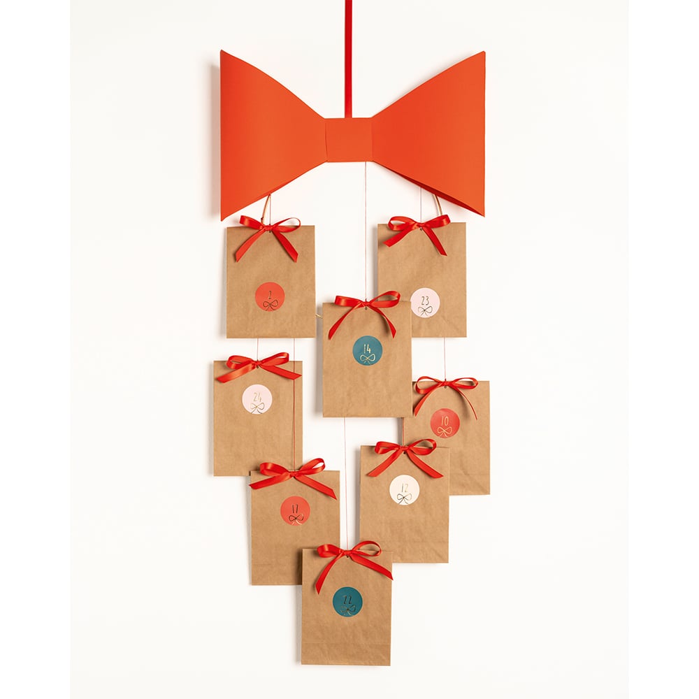 Folia Klistremerke Adventskalender tall 1-24 - ROUND BOWS - Bilde 6