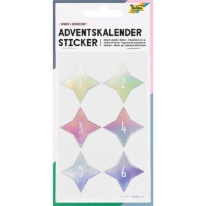 Folia Klistremerke Adventskalender tall 1-24 - SPARKS IRIDES