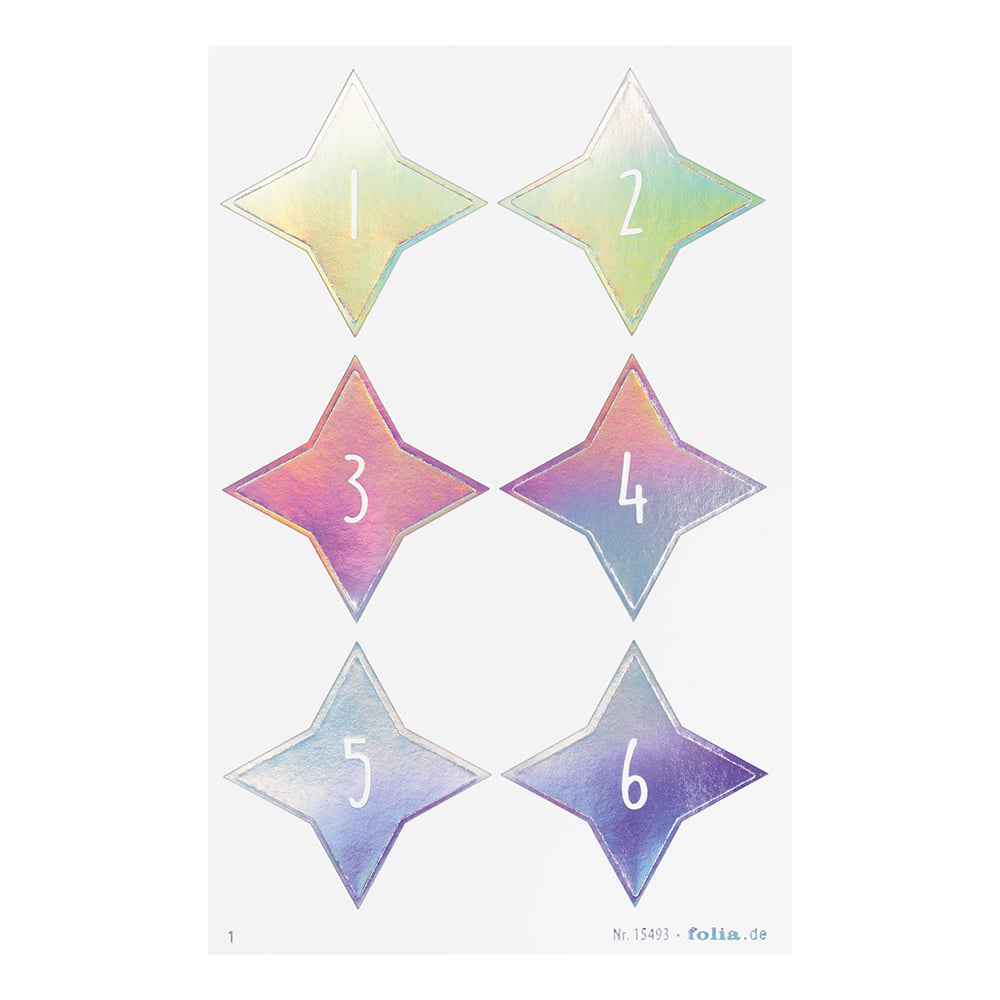 Folia Klistremerke Adventskalender tall 1-24 - SPARKS IRIDES - Bilde 2