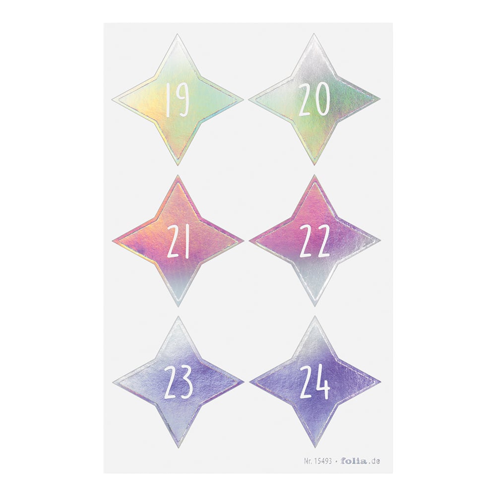 Folia Klistremerke Adventskalender tall 1-24 - SPARKS IRIDES - Bilde 5