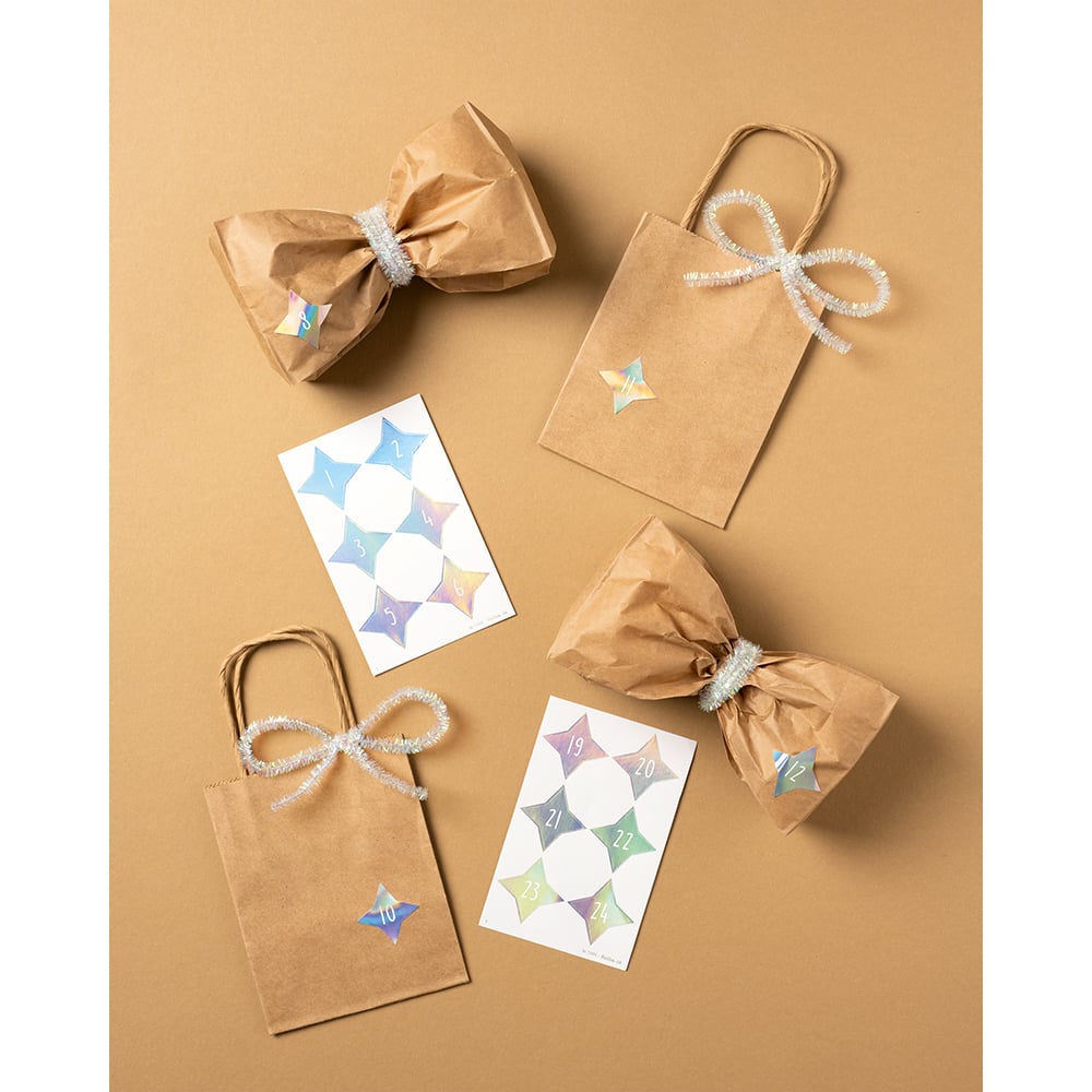 Folia Klistremerke Adventskalender tall 1-24 - SPARKS IRIDES - Bilde 6