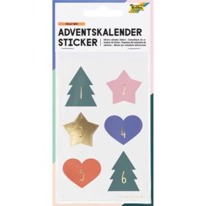 Folia Klistremerke Adventskalender tall 1-24 - JOLLY MIX