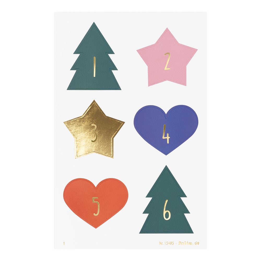 Folia Klistremerke Adventskalender tall 1-24 - JOLLY MIX - Bilde 2