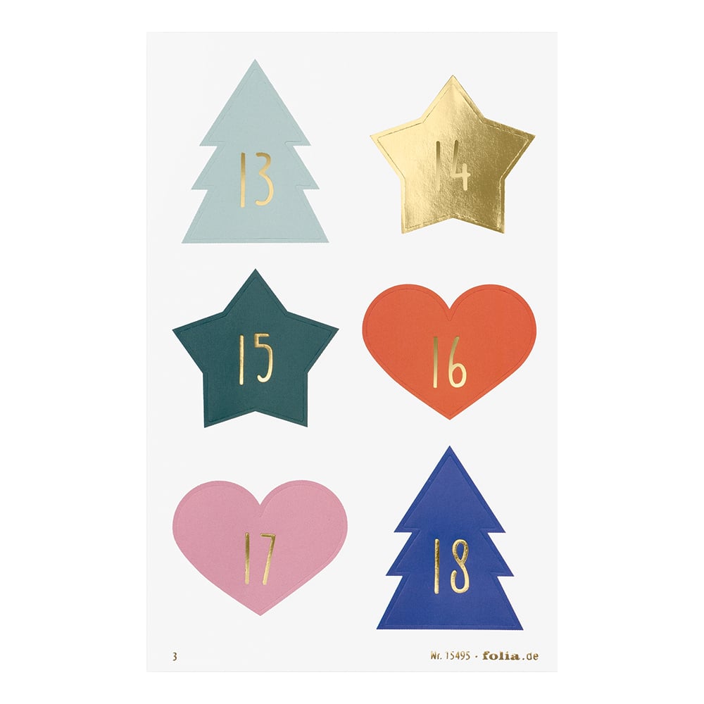 Folia Klistremerke Adventskalender tall 1-24 - JOLLY MIX - Bilde 4