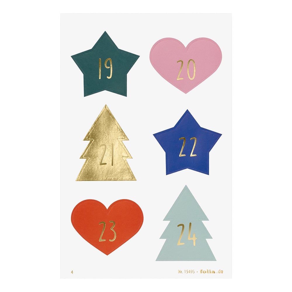 Folia Klistremerke Adventskalender tall 1-24 - JOLLY MIX - Bilde 5