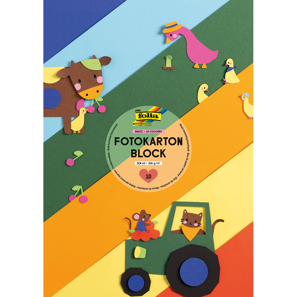 Folia Fotokartong A3 - 300g 10ark - Mix 10 farger