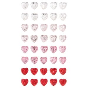 dpCraft Hjerter m/lim 40stk 10mm - Klar/rosa/rød