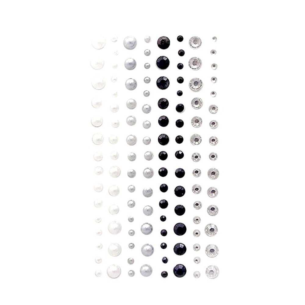 dpCraft Halvperler og strass m/lim 120stk - Mono Jewels