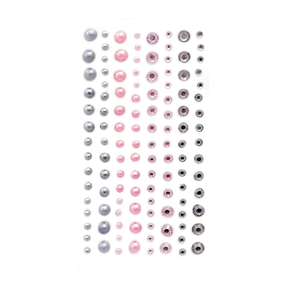 dpCraft Halvperler og strass m/lim 120stk - Modern Chic