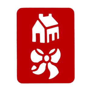 Sjablong - hus + sløyfe