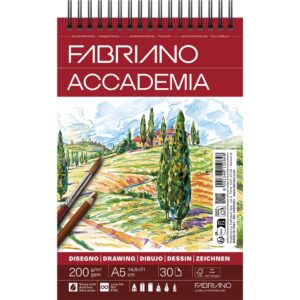 Fabriano Accademia Drawing Tegneblokk Spiral 200g A5 - 30ark