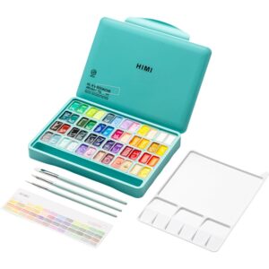 HIMI Twin Cup Gouache Sett Grønn - 48stk + 3 pensler