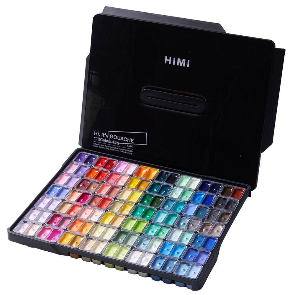 HIMI Twin Cup Gouache Sett Sort - 112stk