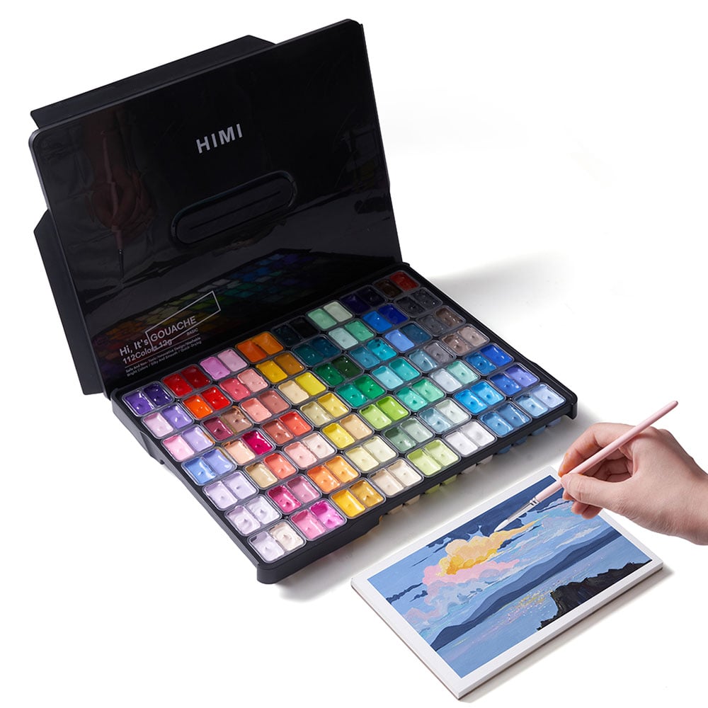 HIMI Twin Cup Gouache Sett Sort - 112stk - Bilde 3