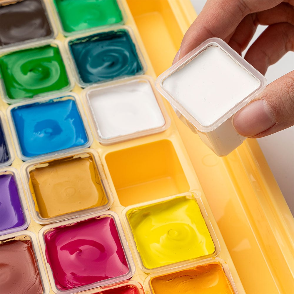 HIMI Jelly Cup Gouache Sett Gul - 18stk + 3 pensler - Bilde 8