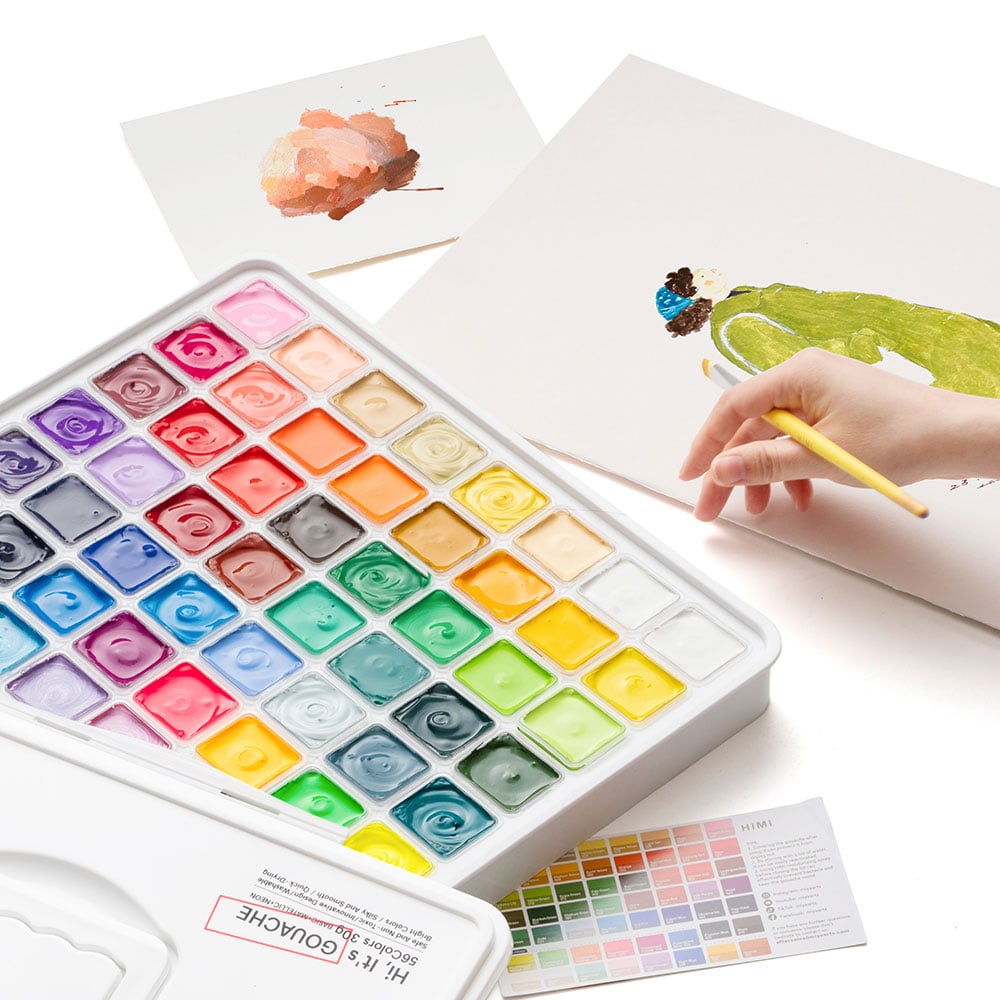 HIMI Jelly Cup Gouache Sett Hvit - 56stk - Bilde 3