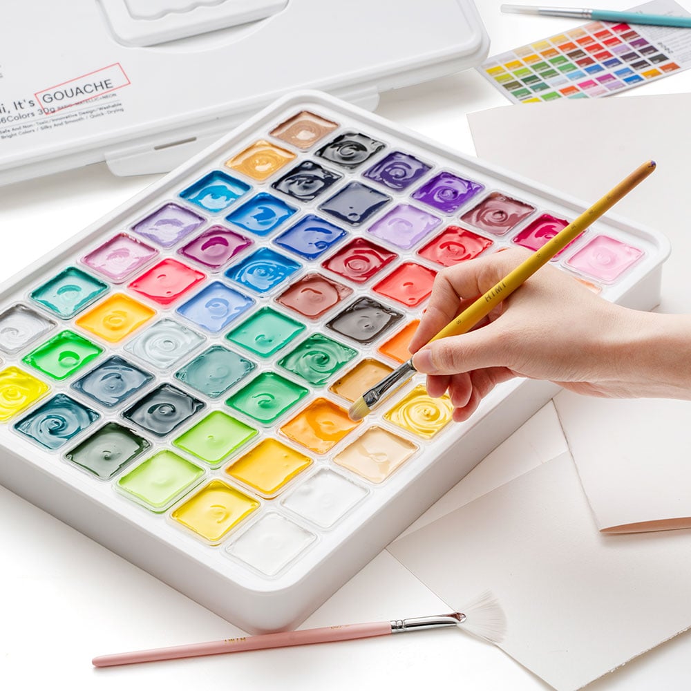 HIMI Jelly Cup Gouache Sett Hvit - 56stk - Bilde 8