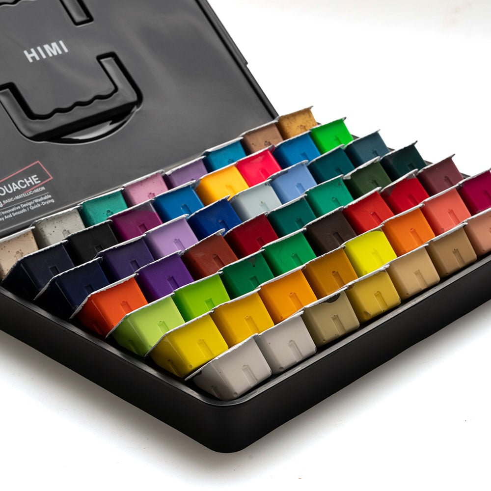 HIMI Jelly Cup Gouache Sett Sort - 56stk - Bilde 9