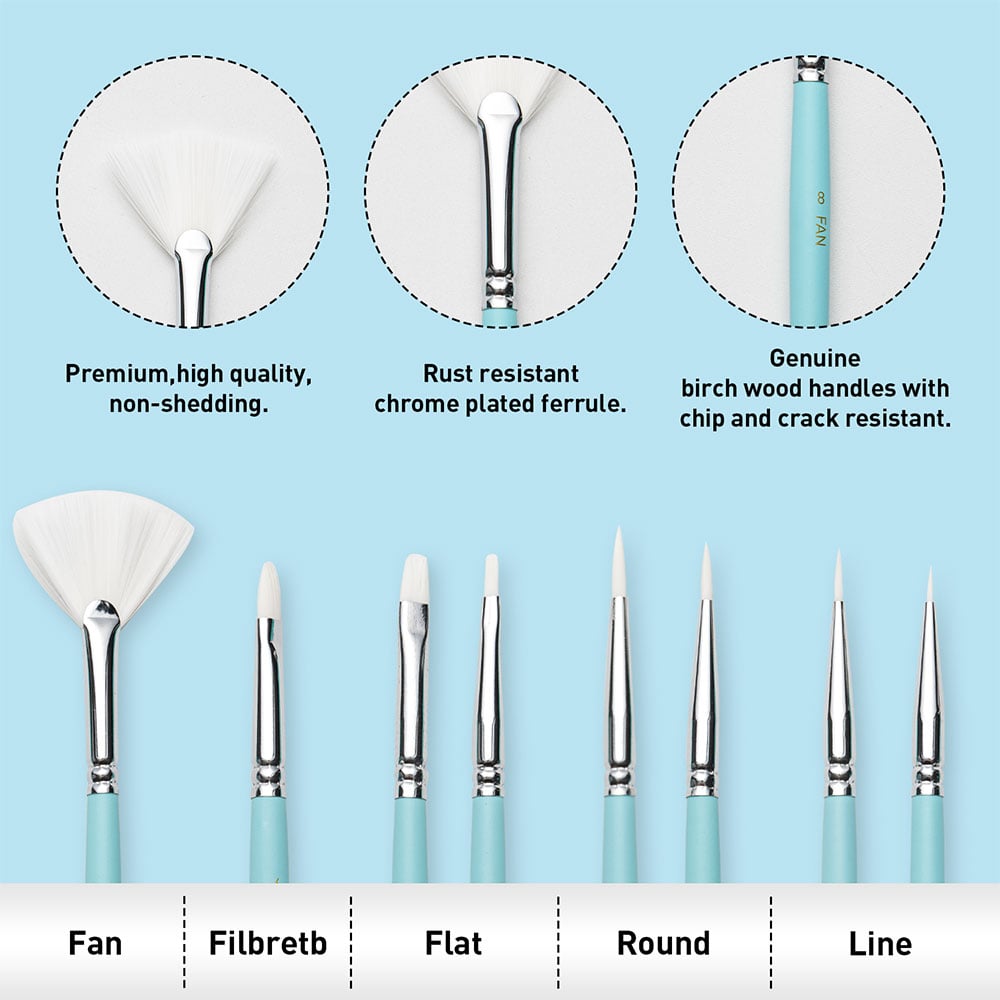 HIMI Penselsett 8stk - Blå - Bilde 5