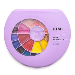 HIMI Semi-Moist Watercolour Akvarell Sett - 24stk + pensel