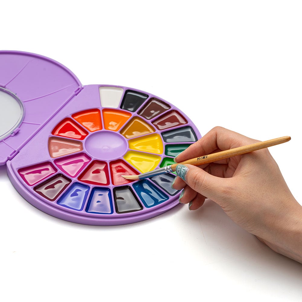 HIMI Semi-Moist Watercolour Akvarell Sett - 24stk + pensel - Bilde 4