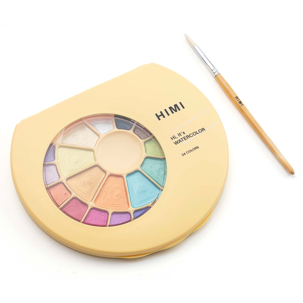 HIMI Semi-Moist Watercolour Akvarell Sett - 24stk + pensel - Bilde 2