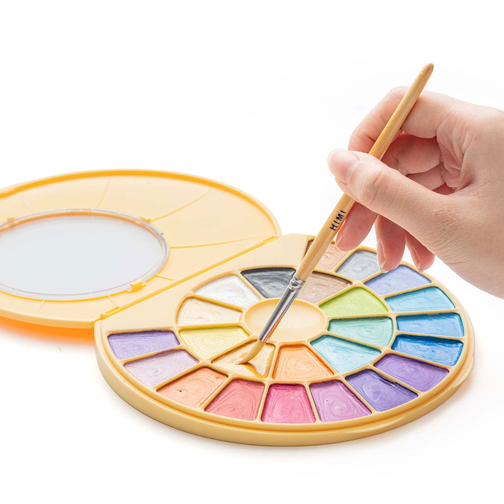 HIMI Semi-Moist Watercolour Akvarell Sett - 24stk + pensel - Bilde 4