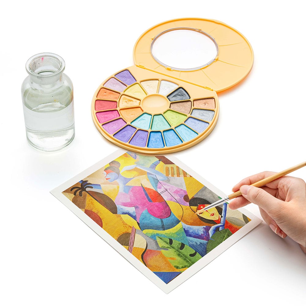 HIMI Semi-Moist Watercolour Akvarell Sett - 24stk + pensel - Bilde 5