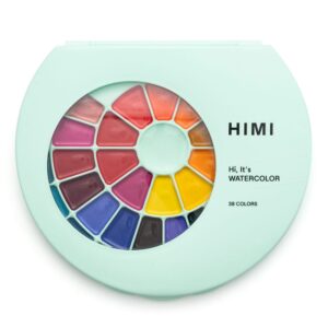 HIMI Semi-Moist Watercolour Akvarell Sett - 38stk + pensel