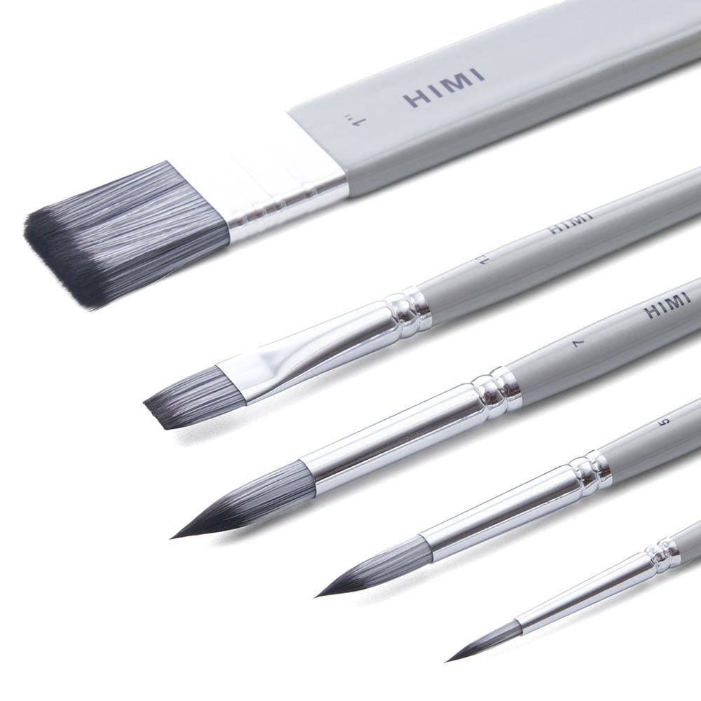 HIMI Watercolour Akvarell Penselsett 5stk - Grå - Bilde 3