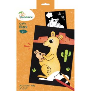 Graffy Black Fargeleggingsbok - 21x34,2cm - World animals
