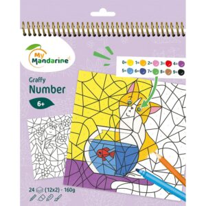 Graffy Pop Number Fargeleggingsbok - 20x25,5cm - Cats