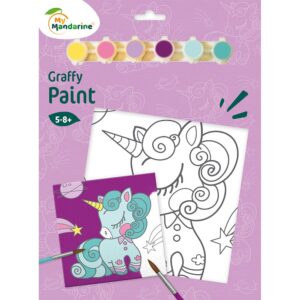Graffy Paint maleplate m/trykk - 20x20cm - Enhjørning
