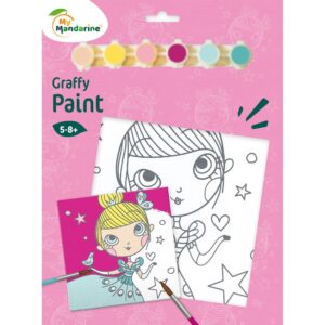 Graffy Paint maleplate m/trykk - 20x20cm - Prinsesse